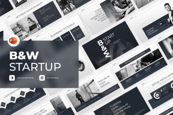 B&W Startup PowerPoint Template